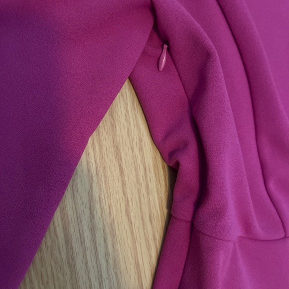 Allegra K Dark Pink Fit and Flare 3/4 Sleeve Midi Sweetheart Dress Size XS - Picture 6 of 8